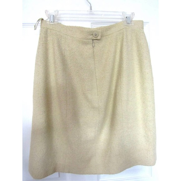 CHANEL Light Mustard Yellow Skirt 2 Piece Suit, Size 42 - Picture 8 of 12